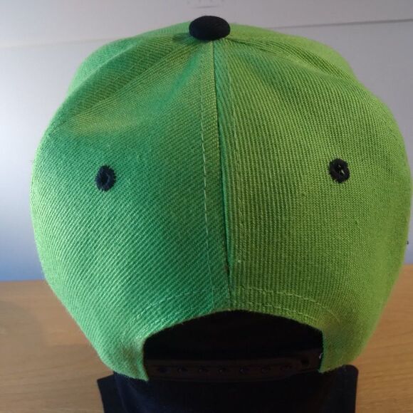 Deadstock Vintage 90s Two Tone Blank Neon Snap Back Hat - Picture 3 of 6